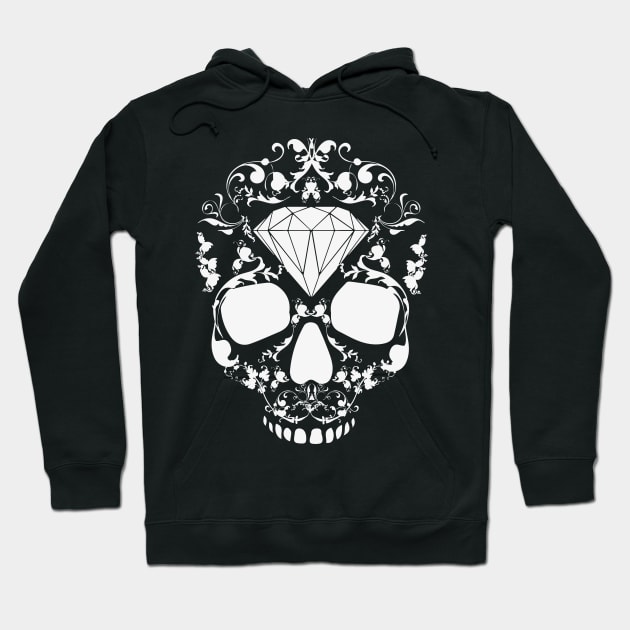 Diamond Skull Skull Head Bones Floral Tribal Gift Hoodie by Shirtbubble